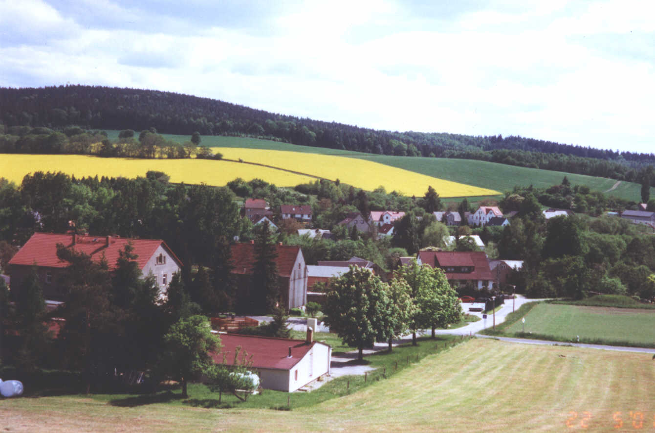 Blick von oben auf die alte Schule